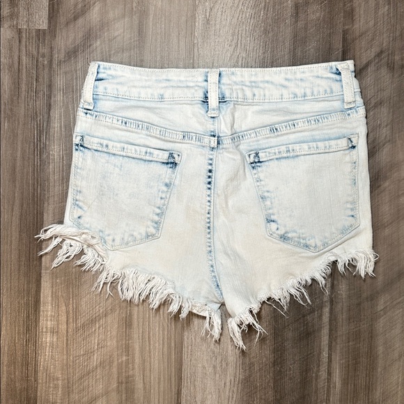 Altar'd State Cloud Wash Distressed Cut Off Denim Shorts - 24 - Picture 2 of 8